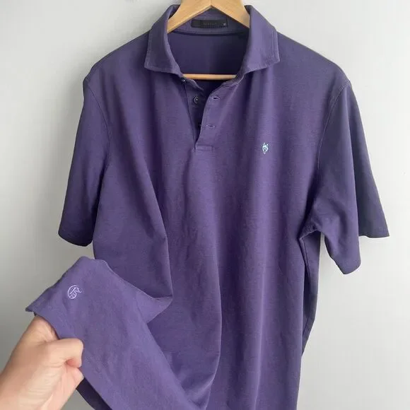 Greyson Golf Polo Shirt Mens XL Purple Short Sleeve Collared Shirt Logo Stretch - Picture 4 of 7